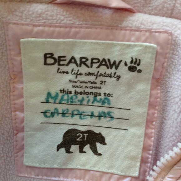 Bear Paw Girls 2T Metallic Puffer coat/Hood; Logo, Girlhood, Barbie, Princess - Picture 3 of 5